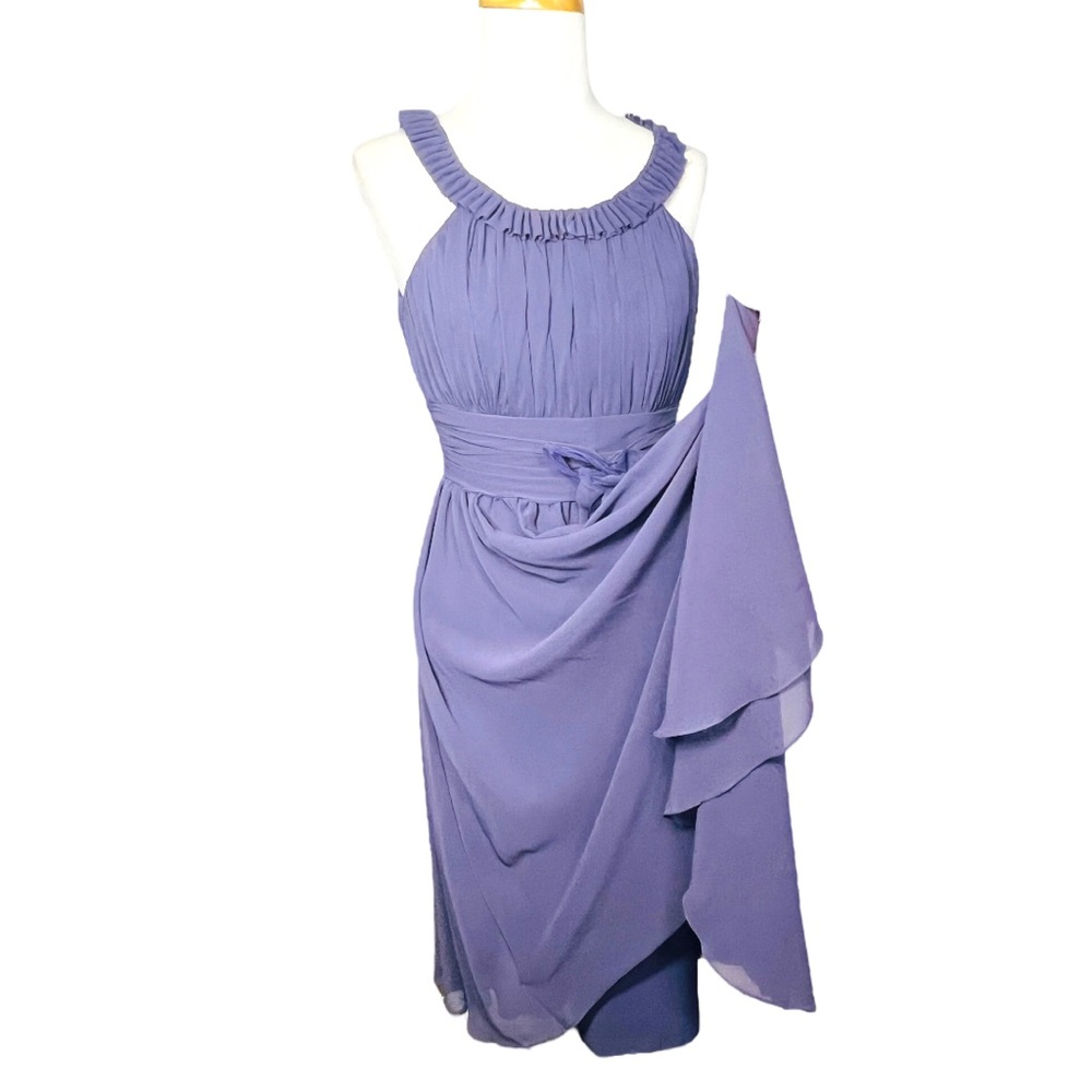 Mori Lee by Madeline Gardner Sleeveless Chiffon DressLilac Size 7/8 Never Worn - Picture 6 of 14